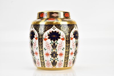 Lot 1313 - ROYAL CROWN DERBY; a large lidded ginger jar...