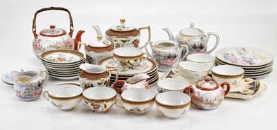 Lot 1423 - Three part Japanese style tea sets including...