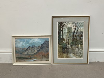Lot 1095 - JOSEPH PIGHILLS; watercolour, 'Howarth Church',...