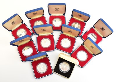 Lot 1490 - THE ROYAL MINT; eleven boxed silver...