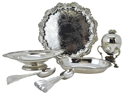 Lot 1061 - A group of various silver plated items...