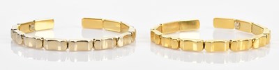 Lot 110 - Two Italian yellow metal bangles with...