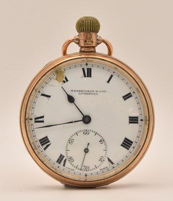 Lot 1516 - M HARRISON & SON, LIVERPOOL; a 9ct rose gold...