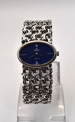 Lot 591 - OMEGA; 1970s lady's 925 silver De Ville...
