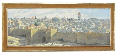 Lot 1553 - JOHN SEEREY-LESTER; oil on canvas, cityscape,...