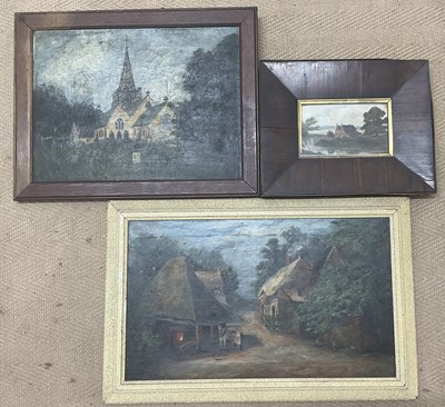 Lot 456 - H E HEATON; oil on canvas, 'Cockington Forge',...