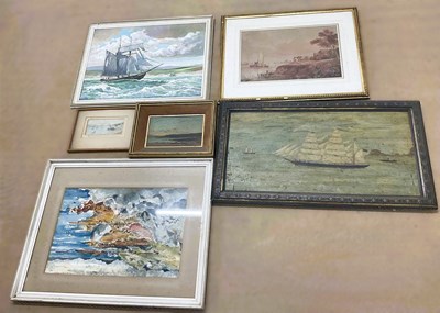 Lot 416 - UNATTRIBUTED; watercolour, boats on water...