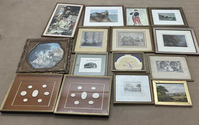 Lot 450 - WARWICK GOBLE; a watercolour of a building on...