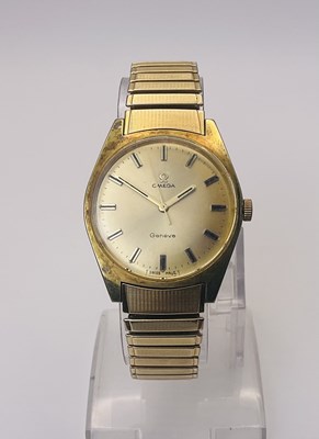 Lot 717 - OMEGA; a vintage gentleman's gold plated...