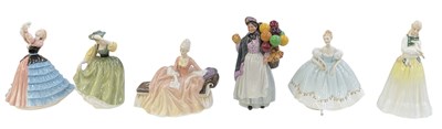 Lot 561 - ROYAL DOULTON; six porcelain figures...