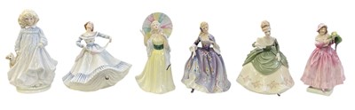 Lot 565 - ROYAL DOULTON; six porcelain figures...