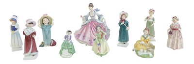 Lot 554 - ROYAL DOULTON; ten assorted porcelain figures...