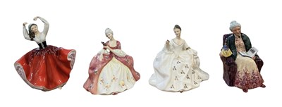 Lot 558 - ROYAL DOULTON; four boxed porcelain figures...
