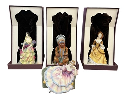 Lot 559 - ROYAL DOULTON; four assorted boxed porcelain...