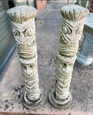 Lot 901 - A pair of reconstituted concrete Native...