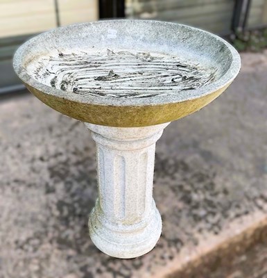 Lot 902 - A marble effect bird bath, height 58cm,...