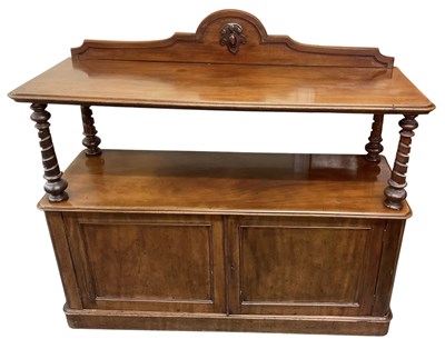 Lot 94 - A late Victorian mahogany two tiered buffet,...