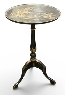 Lot 100 - A 1930s Japanese black lacquered circular...