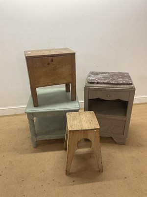 Lot 821 - A painted pine occasional table with a pine...