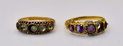 Lot 546 - Two Victorian 15ct yellow gold rings (both...