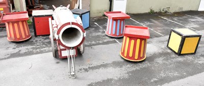 Lot 1029 - A large full size painted wood and metal...