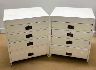 Lot 823 - A pair of white painted specimen/document...