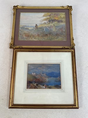 Lot 448 - UNATTRIBUTED; watercolour Continental...