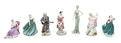 Lot 551 - ROYAL DOULTON; four porcelain figures of...