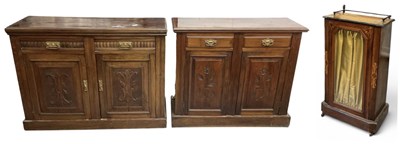 Lot 101 - An associated pair of Edwardian mahogany side...