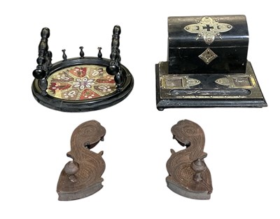 Lot 377 - A late 19th/early 20th century ebony and brass...