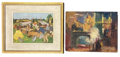 Lot 326 - UNATTRIBUTED; a small naive oil on board,...