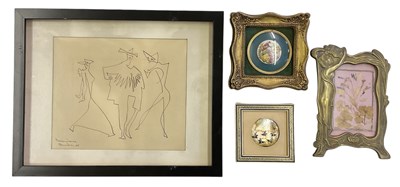 Lot 359 - UNATTRIBUTED; a modern pen and ink drawing,...
