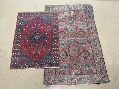 Lot 886 - A Hamadan Persian hand woven with a central...
