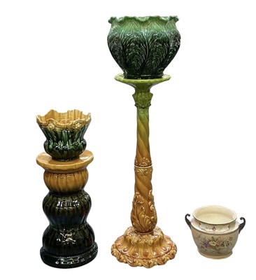 Lot 611 - A late 19th/early 20th century majolica...