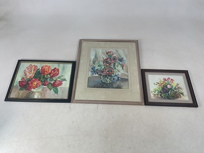 Lot 445 - F A DOLDING; watercolour, still life of...