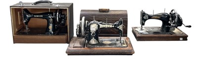 Lot 394 - A cased Jones Family C.S sewing machine, B.S.M...