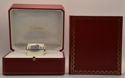 Lot 1511 - CARTIER; an 18ct white gold lady’s ‘Tonneau’...
