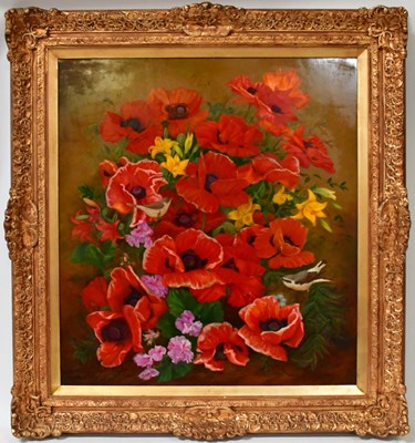 Lot 445 - DENBY SWEETING (1936-2020); oil on board, red...