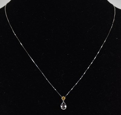 Lot 1370 - An 18ct white gold dainty necklace, with...