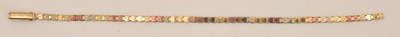 Lot 1438 - A 9ct three colour gold dainty square link...