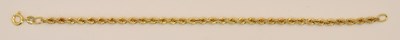 Lot 1441 - A 9ct yellow bright gold twist bracelet with...