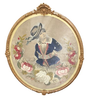 Lot 216 - An early 19th century Regency silk embroidered...