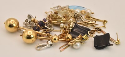 Lot 1366 - Ten pairs of earrings, six pairs marked for...