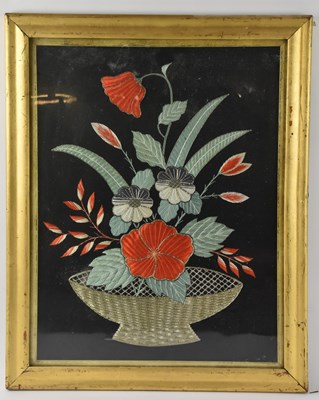 Lot 296 - An early 19th century Regency silk embroidered...