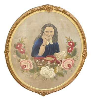 Lot 217 - An early 19th century Regency silk embroidered...