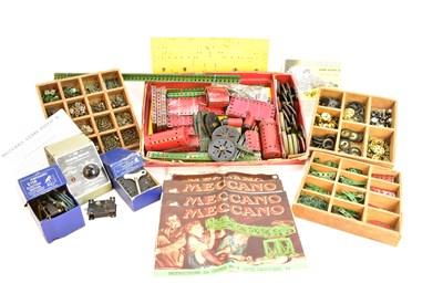 Lot 502 - MECCANO; a quantity of metal construction...