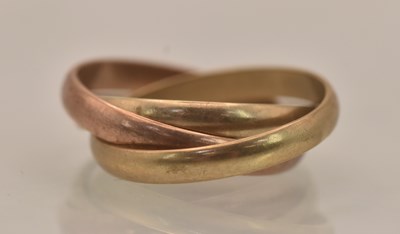 Lot 1251 - A 9ct yellow gold Russian wedding ring...