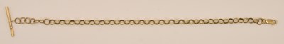 Lot 1428 - A 9ct yellow gold belcher link bracelet, with...
