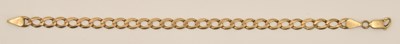 Lot 1431 - A 9ct flat curb link bracelet with lobster...