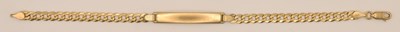 Lot 1432 - A 9ct yellow gold identity bracelet, with...